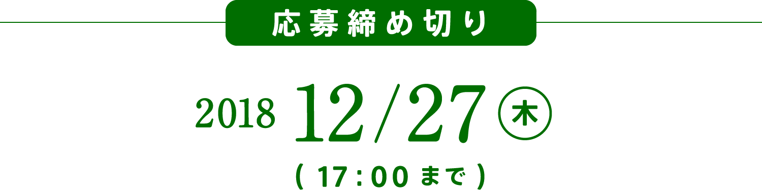 応募締め切り：2018/12/27 (木) 17:00まで