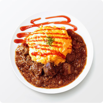 仔羊の赤ワイン煮オムライス