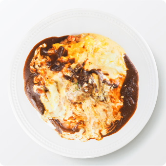 トロトロ玉子のオムハヤチーズ ハンバーグON