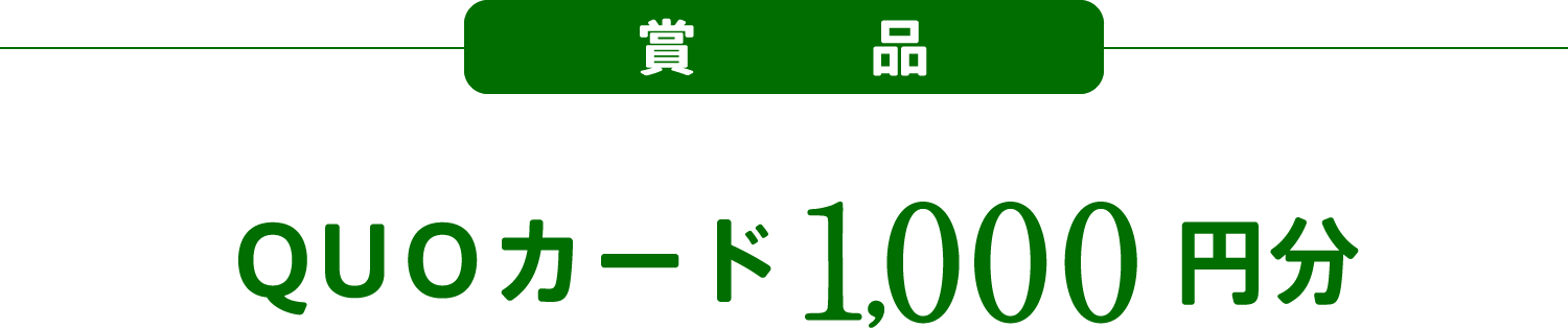 賞品：QUOカード1,000円分