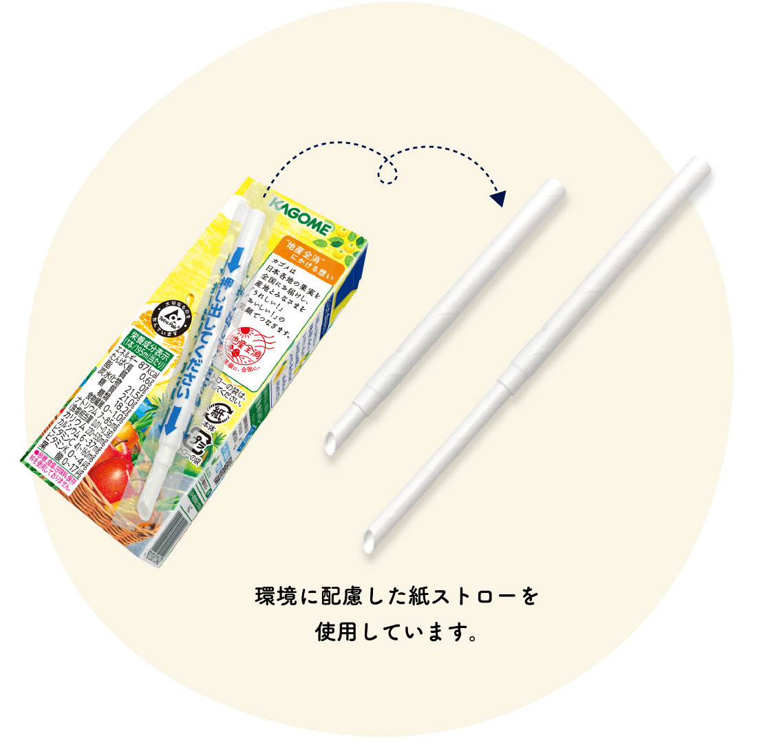 環境に配慮した紙ストローを使用しています。