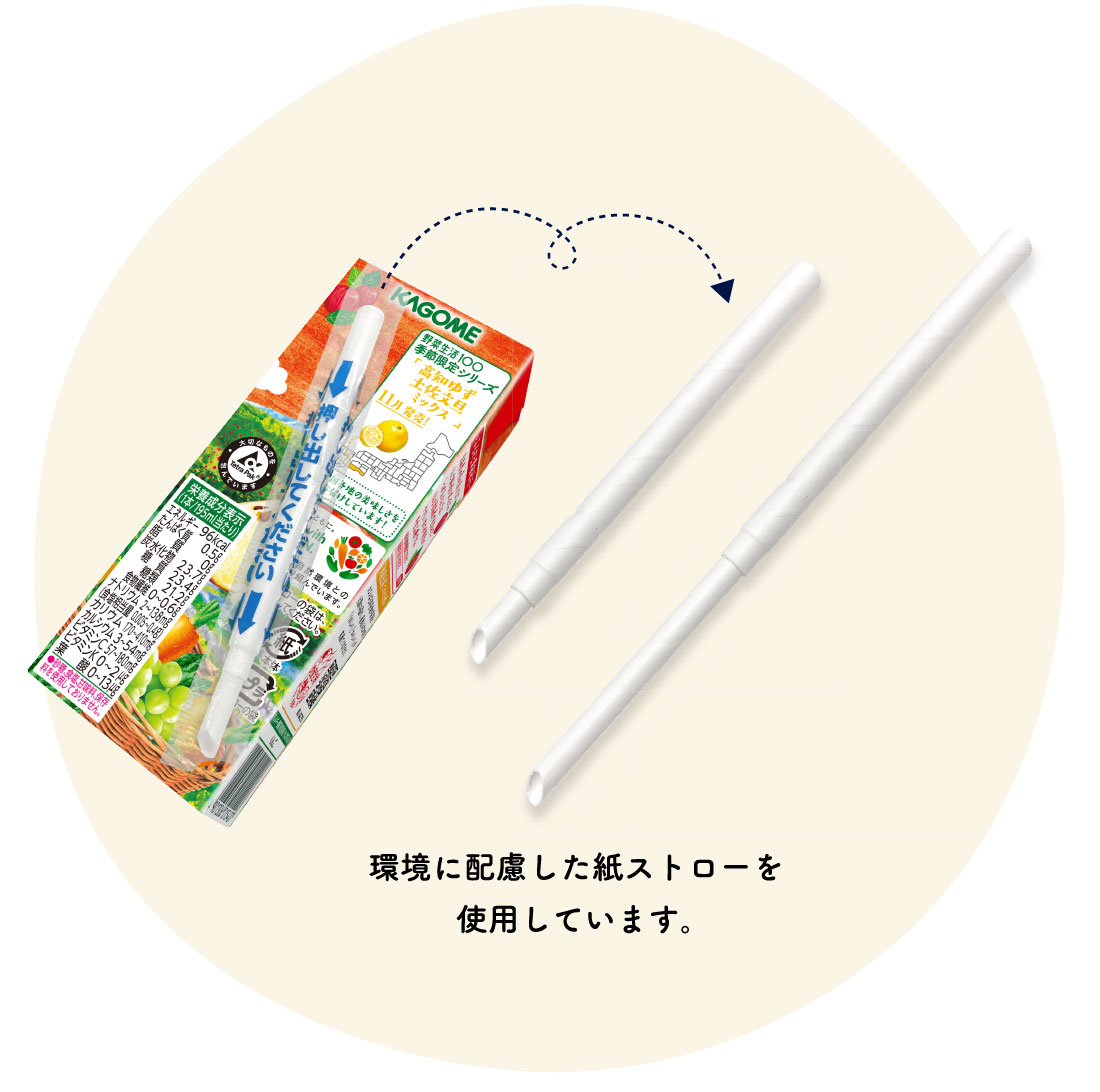 環境に配慮した紙ストローを使用しています。
