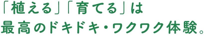 「植える」「育てる」は最高のドキドキ・ワクワク体験。