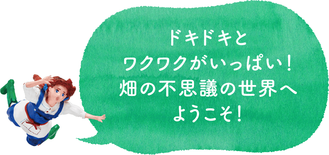 ドキドキとワクワクがいっぱい!畑の不思議の世界へようこそ!
