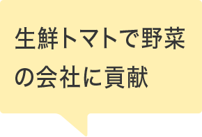 生鮮トマトで野菜の会社に貢献