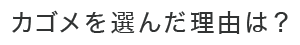 カゴメを選んだ理由は？