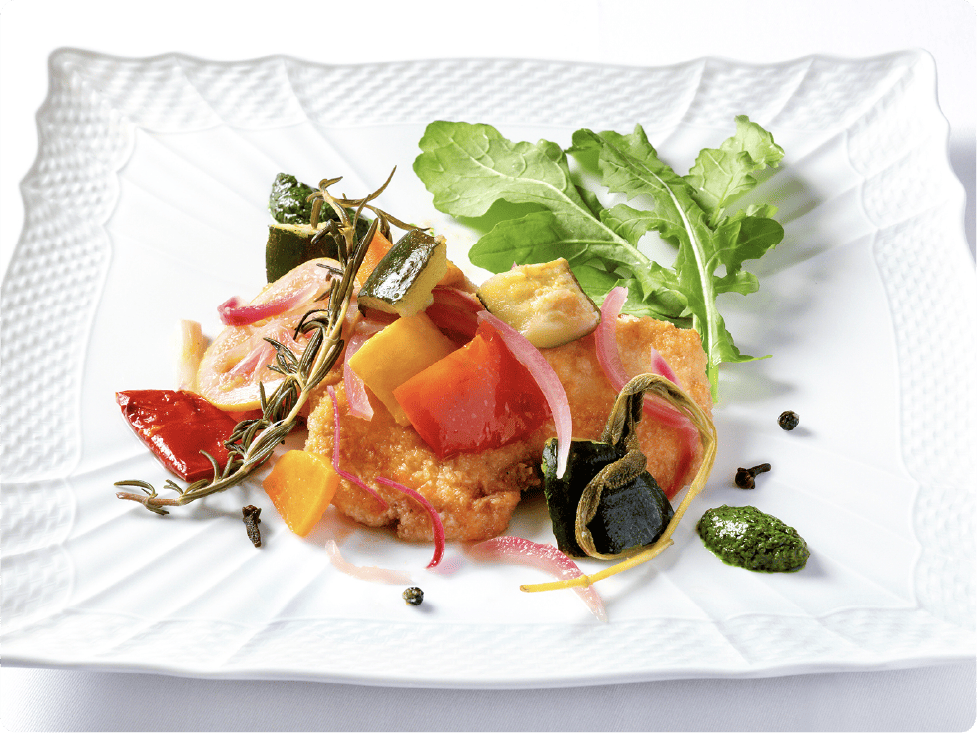 イタリア北部 鶏むね肉カツレツのカルピオーネ（チキンカツのマリネ）