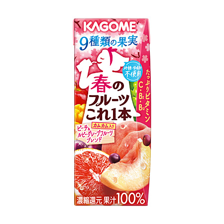 春のフルーツこれ一本 ピーチ ルビーグレープフルーツブレンド リーフパック カゴメ株式会社