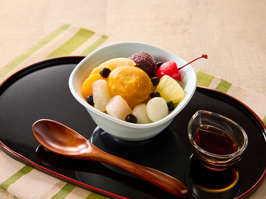 ２色餡のあんみつ（こしあん・かぼちゃあん）