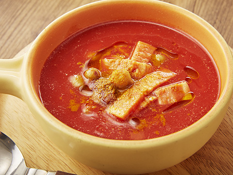 レンジで簡単！トマトカレースープ