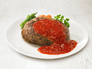 ソース ハンバーグ トマト