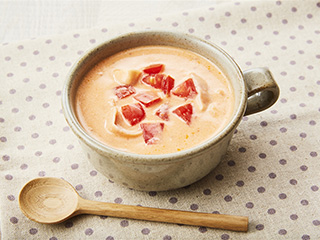レンジで簡単！トマトのクリームスープ