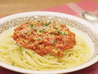 平野レミさん考案 ミートソースパスタ カゴメ株式会社