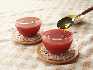 トマトジュースで簡単スープ