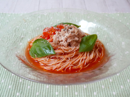 カッペリーニ風 ツナとバジルのイタリアントマトそうめん