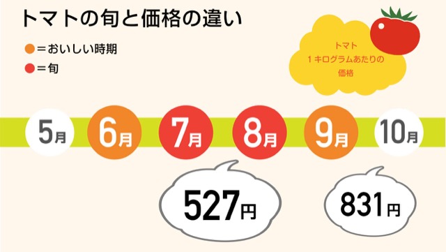 トマトの旬と価格の違い トマトの旬と価格の違い