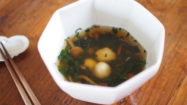 モロヘイヤと白玉のとろみスープのレシピ