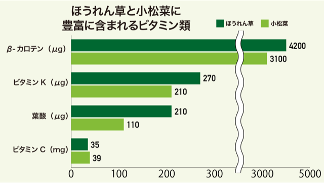 ほうれん草と小松菜の違いって？栄養素や種類を解説の画像