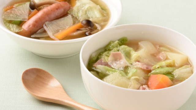 ［野菜の朝食スープ簡単レシピ］キャベツやタマネギを使った2選