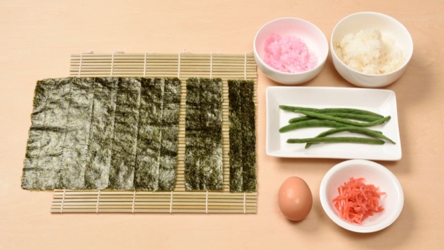 バラの花寿司の材料