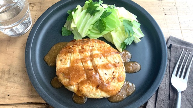 味噌ソースのたけのこ豆腐ハンバーグのレシピ