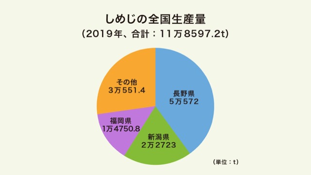 しめじの全国生産量のグラフ しめじの全国生産量のグラフ