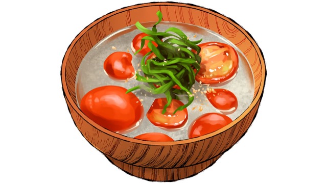 ミニトマトとごま味噌汁のレシピ