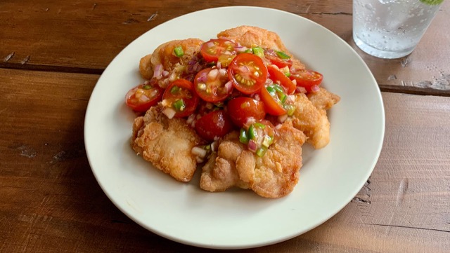 ミニトマトのサルサ&揚げない鶏唐のレシピ ミニトマトのサルサ&揚げない鶏唐のレシピ
