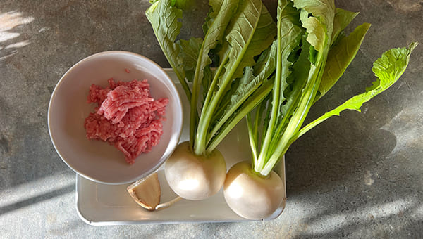 かぶの豚挽き肉あんかけ煮のレシピ