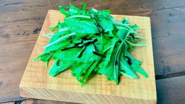 水菜の塩昆布レモンあえのレシピ