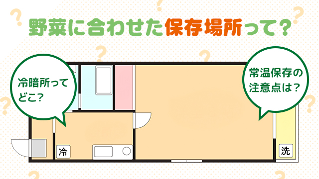 冷暗所とは＆常温は何度？野菜に合った保存場所と保存方法を解説