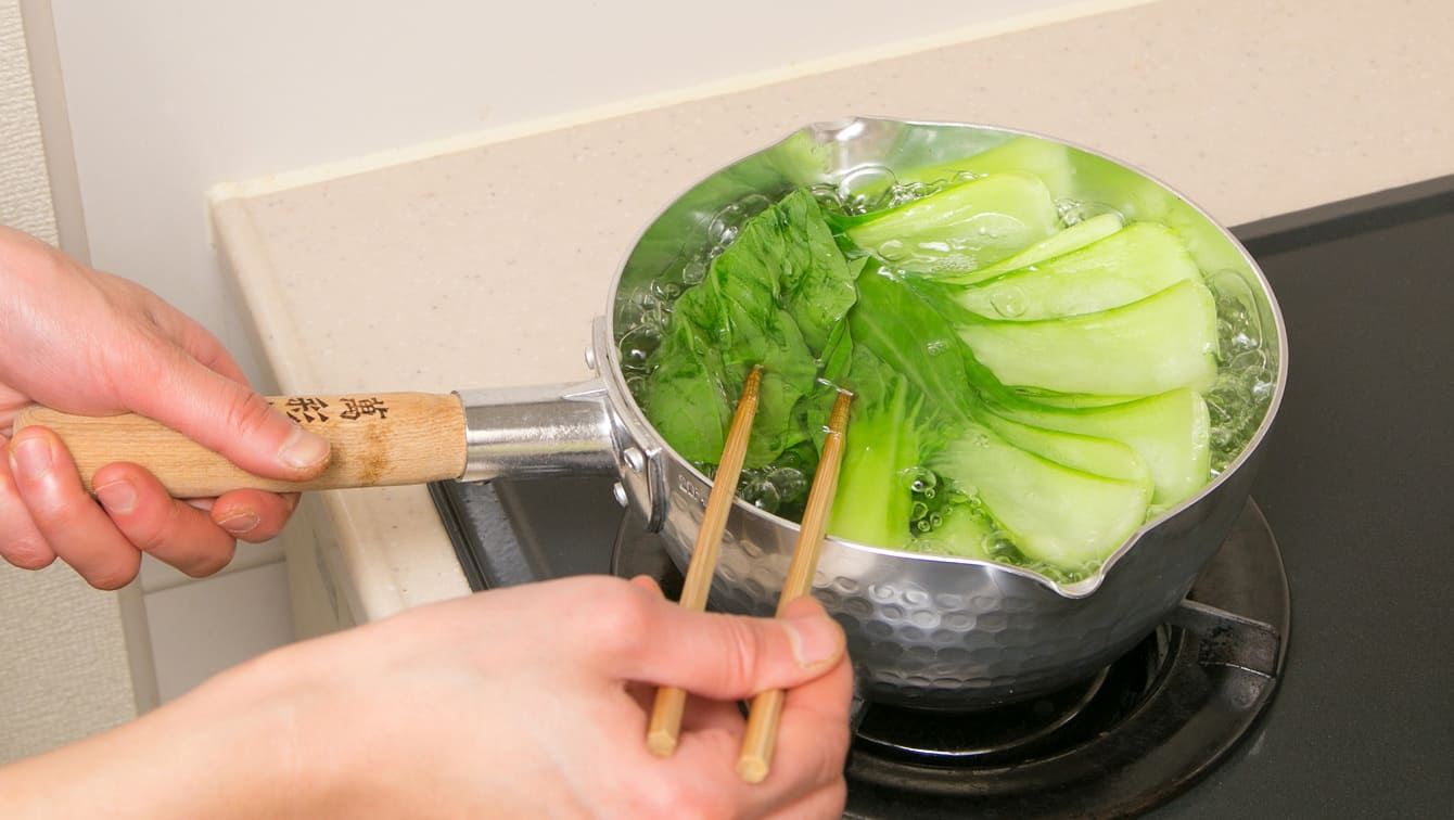 茹で方＜茎と葉を分けない場合＞