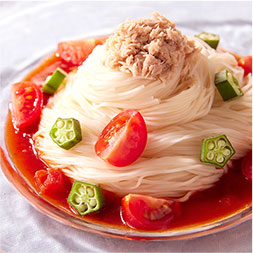 ツナとオクラのイタリアンそうめん