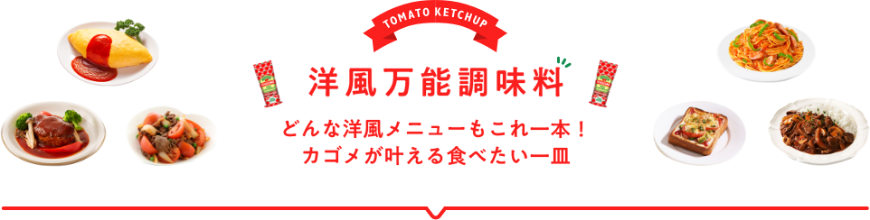 TOMATO KETCHUP 洋風万能調味料 どんな洋風メニューもこれ一本！カゴメが叶える食べたい一皿