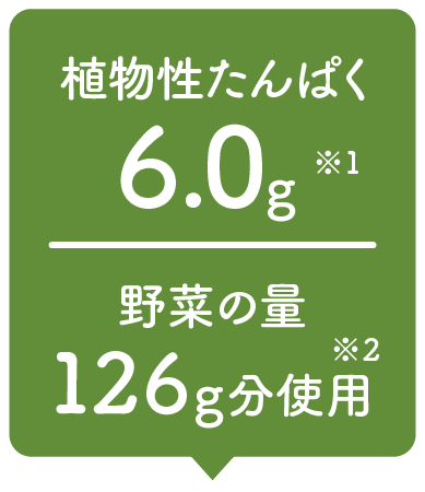 植物性たんぱく6g 野菜の量126g分使用