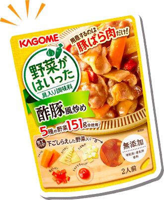 野菜がはいった具入り調味料 酢豚風炒め