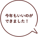 今年もいいのができました！