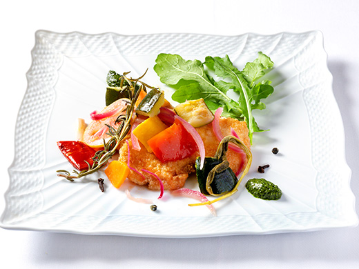 鶏むね肉カツレツのカルピオーネ