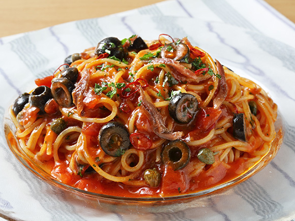 冷製プッタネスカ風