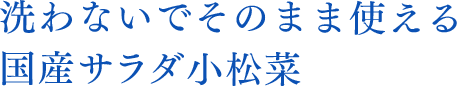 洗わないでそのまま使える国産サラダ小松菜