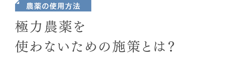 農薬の使用方法　極力農薬を使わないための施策とは？