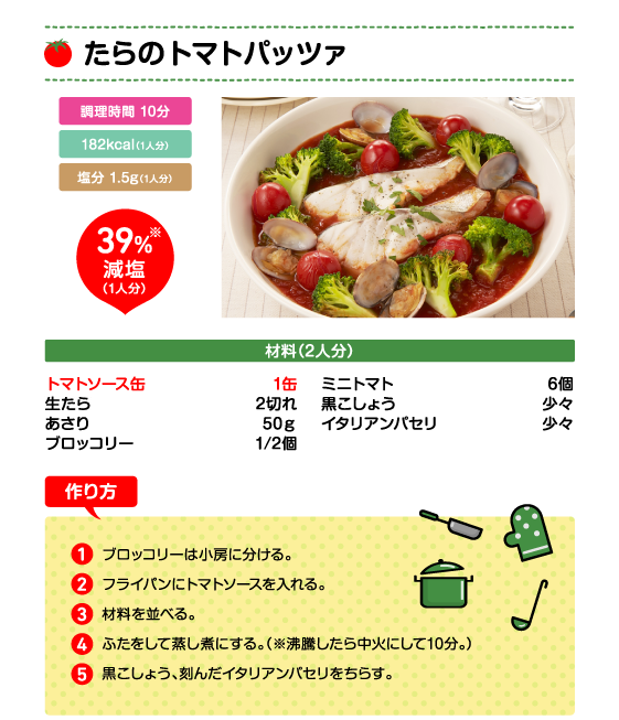 たらのトマトパッツァ
