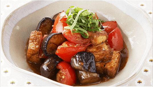 茄子とトマトのアジアン炒め