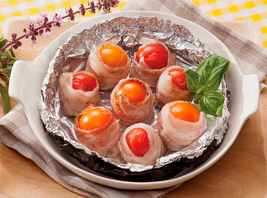肉巻きトマトのホイル焼き