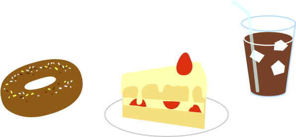 ドーナツ・ケーキ・ジュース
