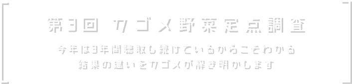 第3回 カゴメ野菜定点調査 今年は3年間聴取し続けているからこそわかる結果の違いをカゴメが解き明かします