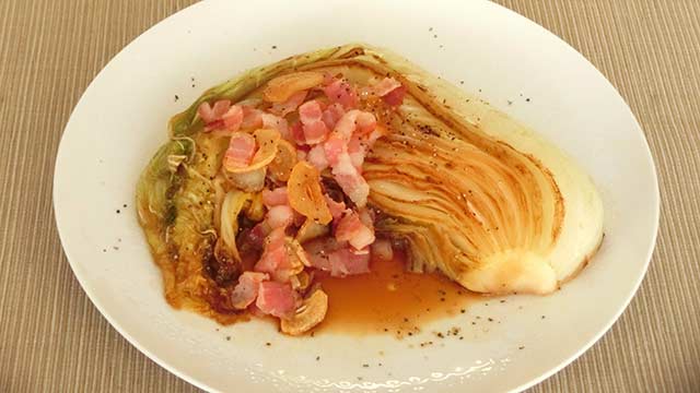 焼き野菜レシピ！プロの簡単、時短でメインになる白菜ステーキ